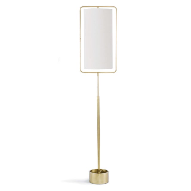 Regina Andrew Geo Rectangle Floor Lamp in Natural Brass For Sale In Detroit - Image 6 of 6
