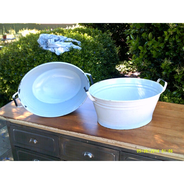 19th Century English Metal Tubs With Handles a Pair Chairish