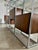 1970s Mid Century Modern 3 Bay Free Standing Wall Unit Room Divider Etagere. Chrome, Walnut and Glass For Sale - Image 9 of 11