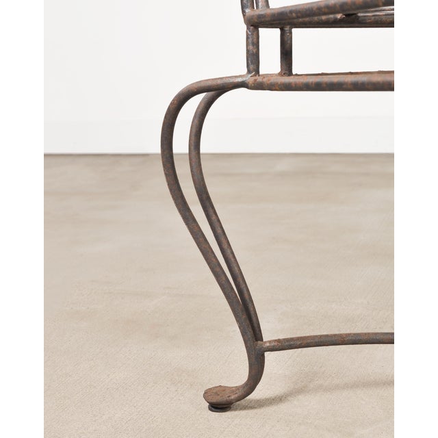 Set of Four Rose Tarlow Style Twig Iron Garden Dining Armchairs For Sale - Image 18 of 18