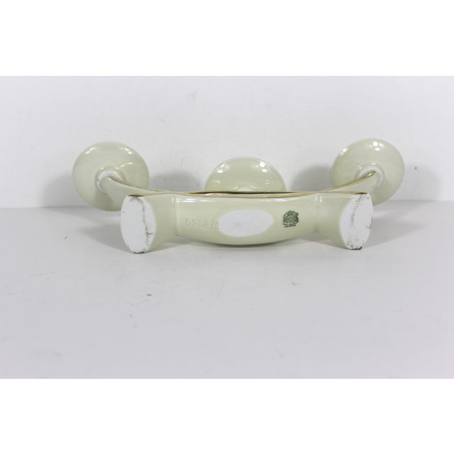 Mid Century Modern Cream and Gold Ceramic Candelabra Three Arm Candleholder Bavaria Gerold Porzellan For Sale - Image 6 of 11