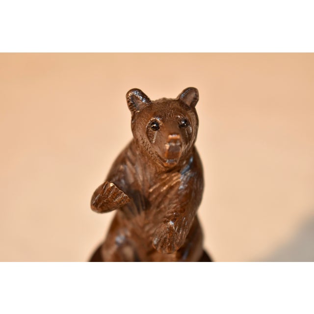 19th Century Black Forest Carved Bear Brush For Sale - Image 9 of 9