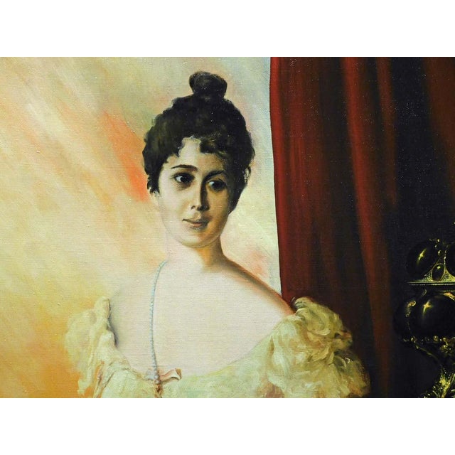 Fazly (Fazoil Ataullakhanov) "Portrait With Still Life" Original Oil Painting For Sale - Image 9 of 13