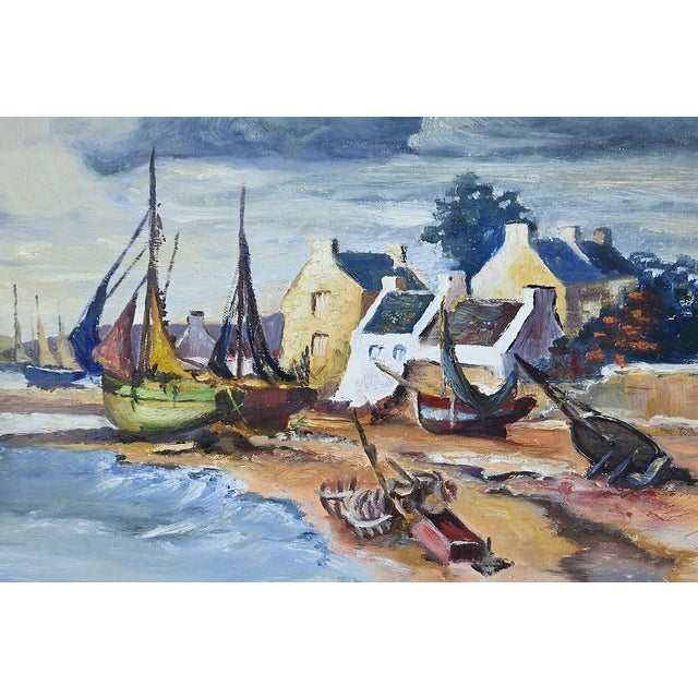 1980s Marijane Le Goaster, Breton Coast, 1985, Gouache & Ink For Sale - Image 5 of 18