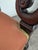 Restoration Style Mahogany Armchair with Curved Armrests and Orange Fabric For Sale - Image 9 of 11