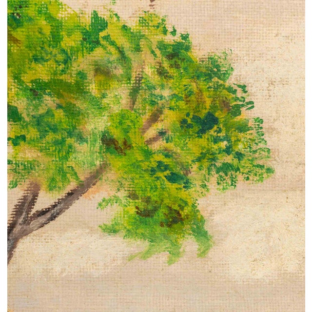 1960s American Naive Landscape Scene Acrylic, 1966 For Sale - Image 5 of 7