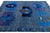Modern Abstract Baluch Style Blue Wool Area Rug – Geometric Tribal Design 6x8 For Sale - Image 10 of 11