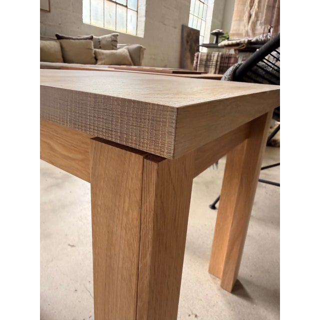 2020s Still Horizon Handcrafted Quarter-Sawn White Oak Side Table For Sale - Image 5 of 8