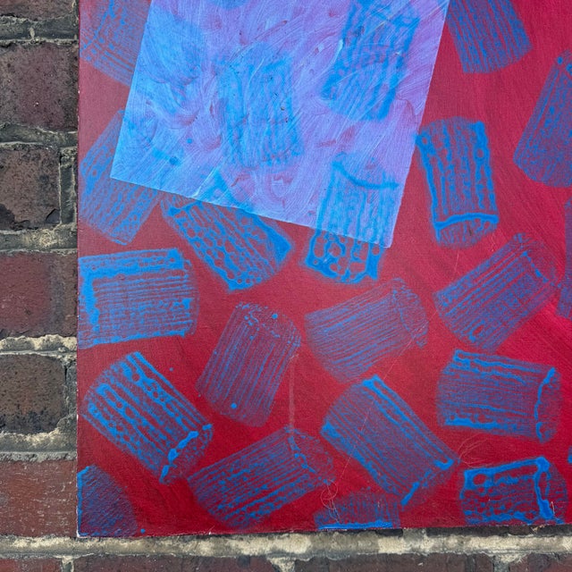 Large Red Abstract Modern Art Painting For Sale - Image 10 of 12