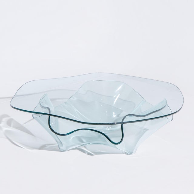 Laurel Fyfe Laurel Fyfe Mid Century Handkerchief Art Glass Coffee Table For Sale - Image 4 of 7