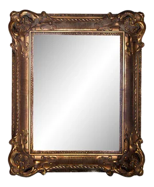 Neoclassical Style Hand Carved Wooden Mirror in Gold Foil, 1970s