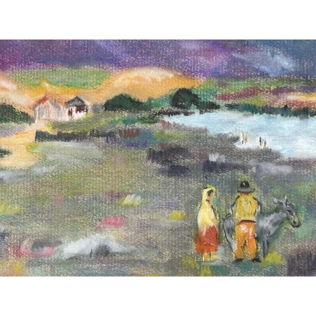 Mid 20th Century Mid 20th C. Original Artisan Pastel on Paper - Patagonia From the Valley For Sale - Image 5 of 10