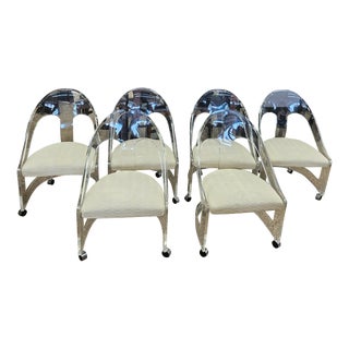 Late 20th Century Vintage Scoop Lucite Chairs - Set of 6 For Sale