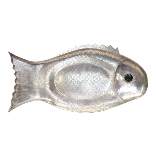 Vintage Arthur Court Aluminum Fish Serving Platter Circa 1975 For Sale