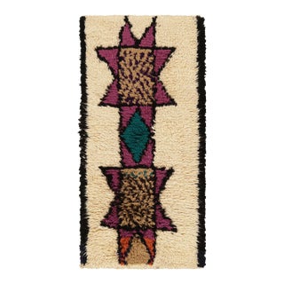 Vintage Moroccan Runner With Polychromatic Geometric Medallions From Rug & Kilim For Sale