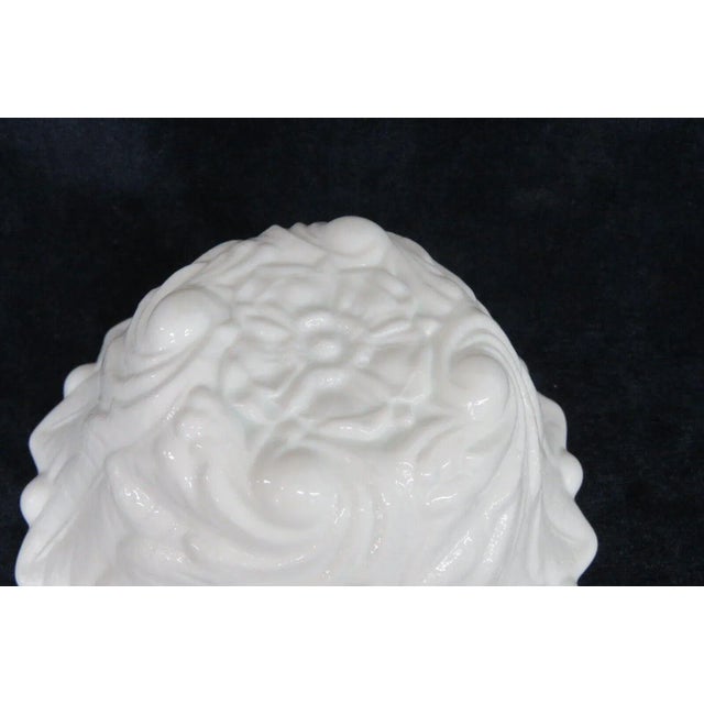 White Indiana Wild Rose White Milk Glass Candlestick Holder Bowl For Sale - Image 8 of 9