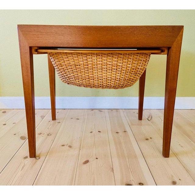 Vintage Danish Teak Sewing Table by Severin Hansen Jr. for Haslev Møbelfabrik, 1960s For Sale - Image 13 of 18