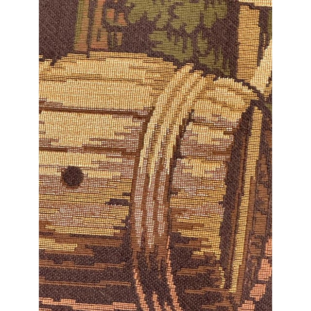 Antique French Jacquard Tapestry with Village Motif in the style of Aubusson, 1970s For Sale - Image 17 of 18