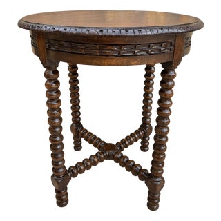 Side Table with Turned Legs, 1920s For Sale