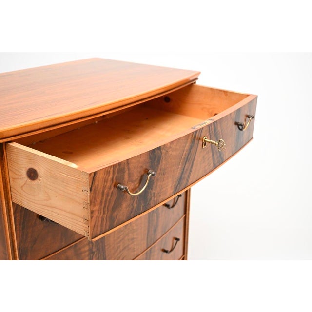 Vintage Danish Walnut and Brass Chest of Drawers, 1960s For Sale - Image 9 of 11