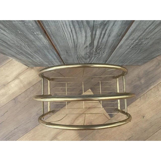 Mid-Century Modern Mid-Century Brass Magazine Rack For Sale - Image 3 of 5