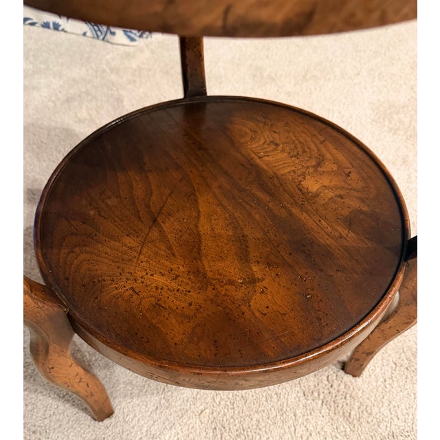 Baker Furniture Company Petite Walnut Two Tier Occasional Table For Sale - Image 4 of 5