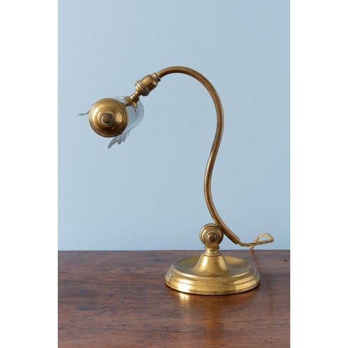 French Brass Bankers Desk Lamp, 1920s For Sale - Image 3 of 8
