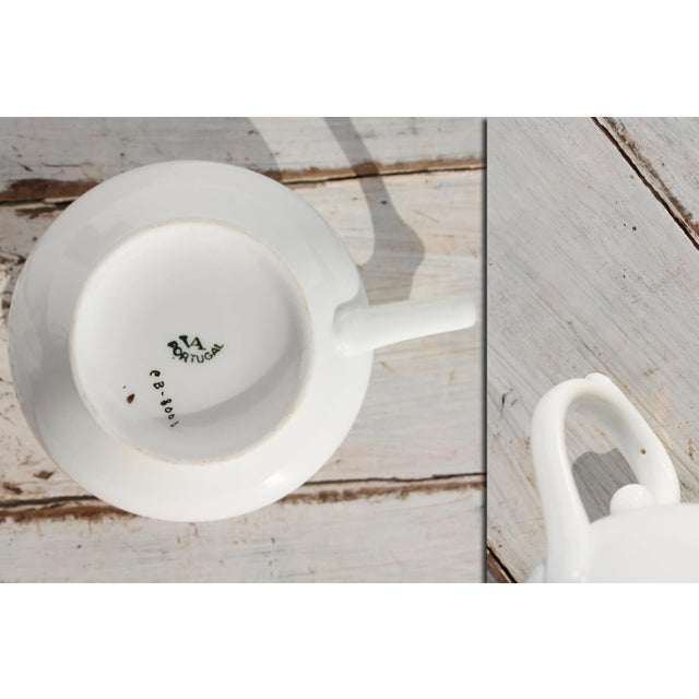 1930s Porcelain Art Deco Creamer or Cream Jug White and Gold, Vista Alegre, Portugal For Sale - Image 12 of 13