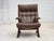 Scandinavian Armchair in Brown Leather, 1970s For Sale - Image 4 of 18
