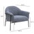 Wood Lua Blue Chenille Accent Chair For Sale - Image 7 of 8