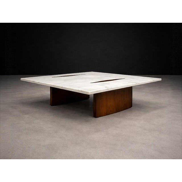 Wood Limestone Coffee Table by Jorge Zalszupin, Rosewood & Marble, Brazil, 1959 - Lot 553A For Sale - Image 7 of 16