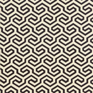 Sample - Schumacher Ming Fret Fabric in Noir For Sale