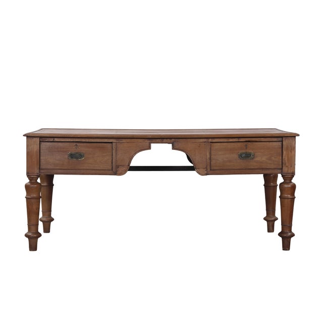 Antique Anglo-Indian Teakwood Partner’s Writing Table For Sale - Image 9 of 9