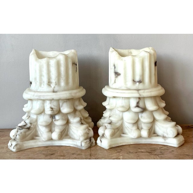 Vintage Boho Cast Resin Column Sconce - A Pair For Sale In West Palm - Image 6 of 10