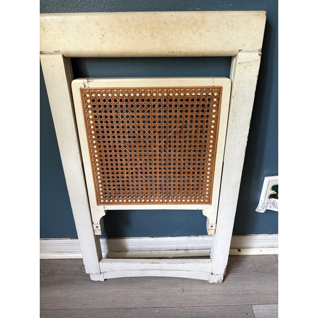 1960s Aldo Jacober White With Rattan Made in Yugoslavia Original Paint Rare Unique For Sale - Image 11 of 11
