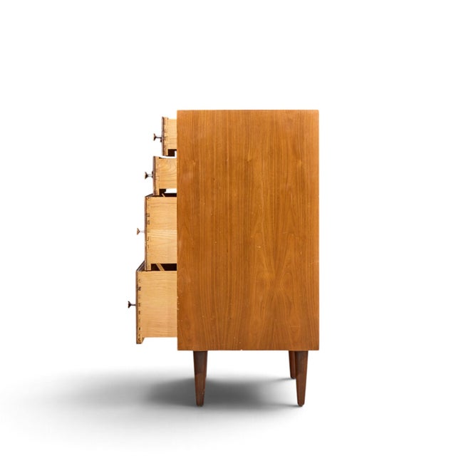 Mid 20th Century Robert Baron for Glenn of California Mid Century Dresser Walnut Highboy Dresser For Sale - Image 5 of 9