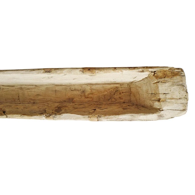 Mid 20th Century Vintage Old Narrow Wood Trough For Sale - Image 5 of 7