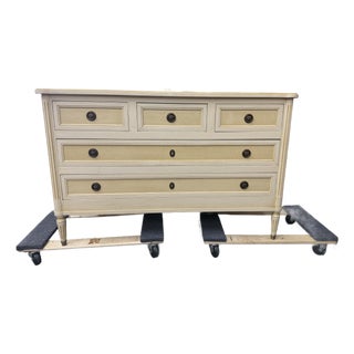 Early 20th Century French Louis XVI Creme Peinte Commode For Sale
