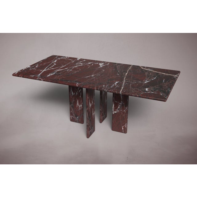 Modern Luna Rectangular Elazig Cherry Marble Dining Table 76" For Sale - Image 3 of 5