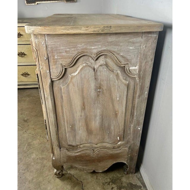 18th C. French Carved Buffet With Distressed Painted Finish For Sale - Image 9 of 18