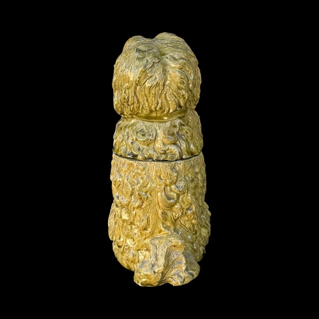 Ceramic Antique Jérôme Massier Majolica Dog Tobacco Jar, French Figural Container For Sale - Image 7 of 10