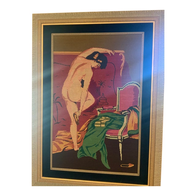 Chinese. Bath Time Needlepoint For Sale