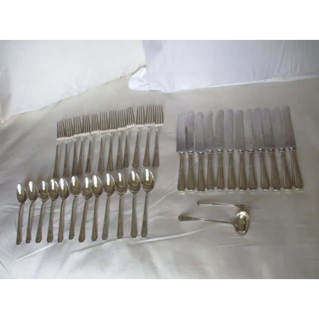 French Antique 1924 Towle Louis XIV Sterling Silver Flatware Service for Twelve- 38 Pieces For Sale - Image 3 of 12