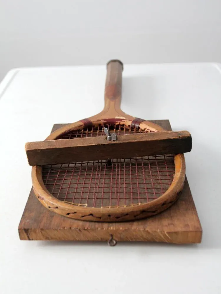 Raquette de tennis vintage miroir intégré en bois