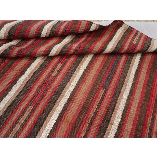 Brick Red Galerie Shabab Collection Mid-20th Century Handmade Turkish Flatweave Kilim Square Area Rug For Sale - Image 8 of 8