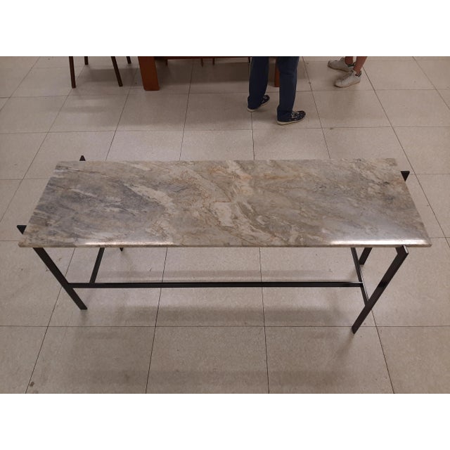 Center Console in Black Lacquered Iron with Marble Top For Sale - Image 14 of 18