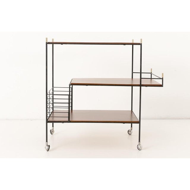 Bar Cart in Walnut, 1960s For Sale - Image 3 of 13