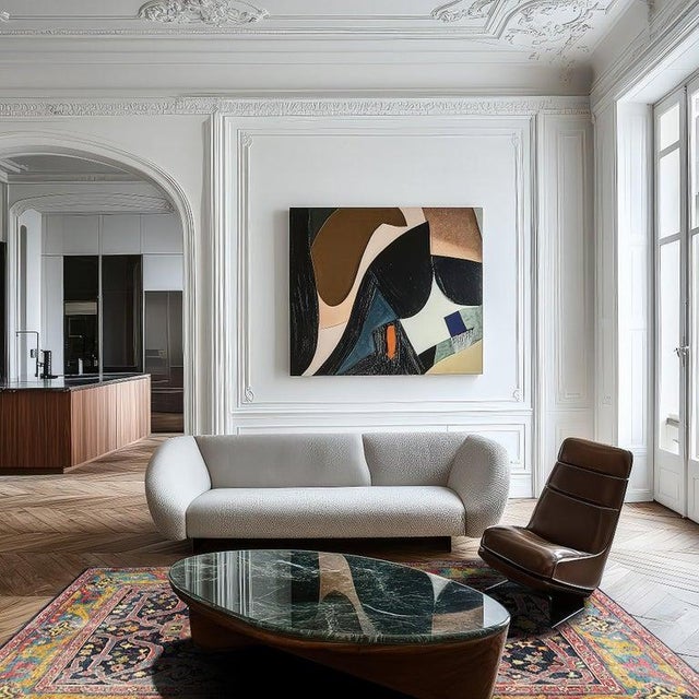 9x12 Blue Hand-Knotted Wool Floral Trellis Geometric Modern Carpet Rug For Sale - Image 4 of 8