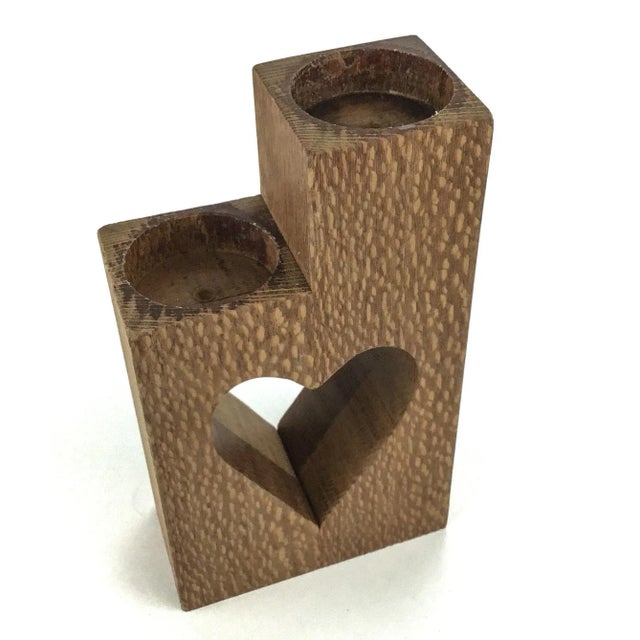 Abstract Lacewood Hand Carved Artisan Candle Holder For Sale - Image 3 of 10