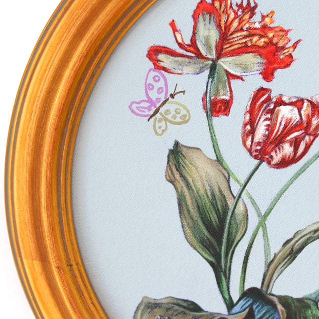 The House at the End of the Road - Blue Floral Art on Canvas Original Artwork by Carlos Gamez De Francisco For Sale - Image 4 of 9